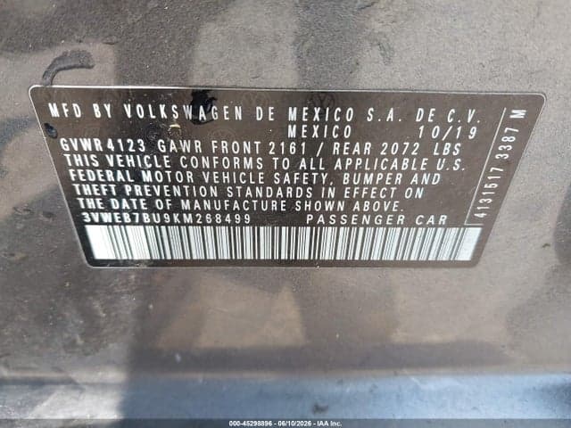 2019 VOLKSWAGEN JETTA 1.4T SEL 9
