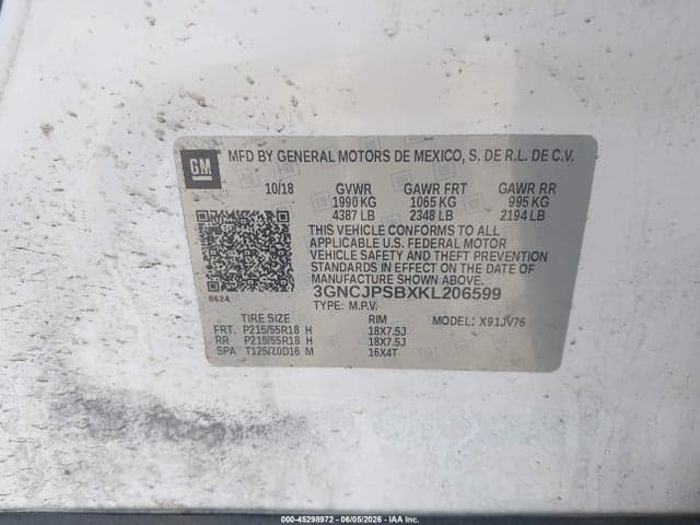 2019 CHEVROLET TRAX LT 9