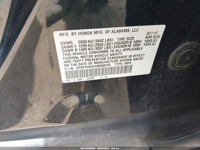 2017 HONDA PILOT EX-L 9