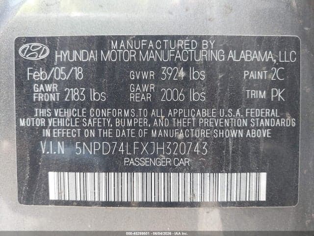 2018 HYUNDAI ELANTRA SE 9