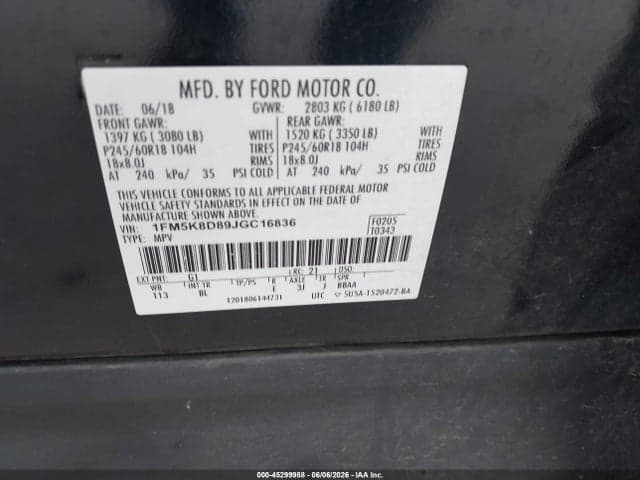 2018 FORD EXPLORER XLT 9