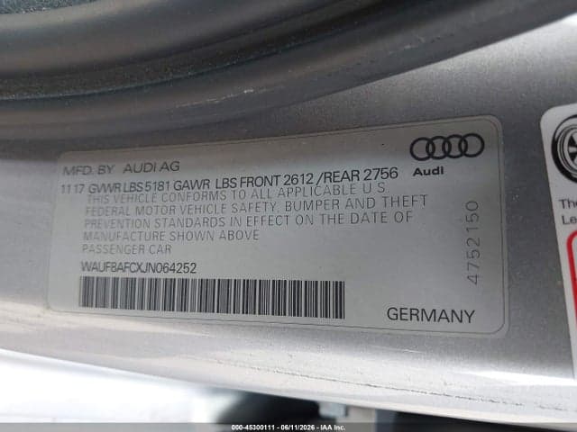 2018 AUDI A6 2.0T PREMIUM/2.0T SPORT 9