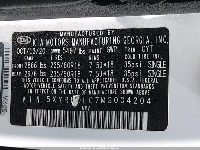2021 KIA SORENTO S 9