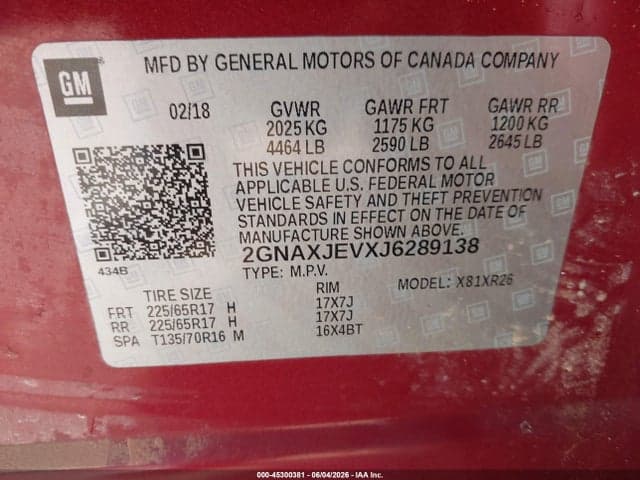 2018 CHEVROLET EQUINOX LT 9