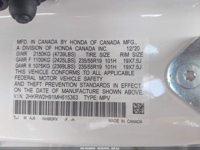 2021 HONDA CR-V AWD TOURING 9