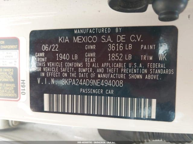 2022 KIA RIO S 9