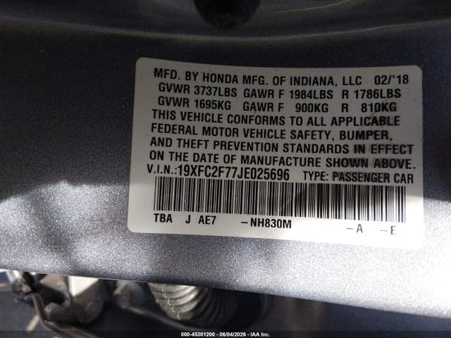 2018 HONDA CIVIC EX 9