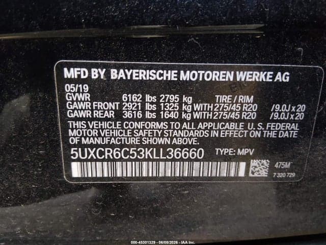 2019 BMW X5 XDRIVE40I 9