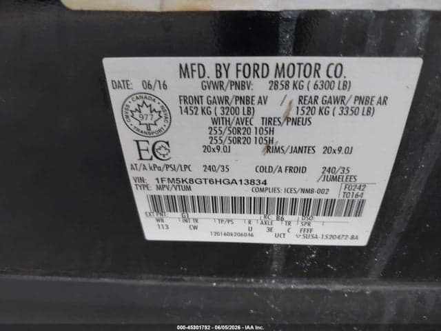 2017 FORD EXPLORER SPORT 9