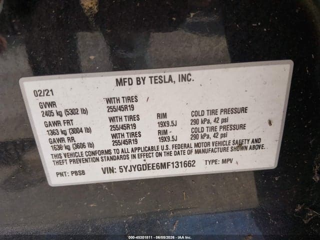2021 TESLA MODEL Y LONG RANGE DUAL MOTOR ALL-WHEEL DRIVE 9