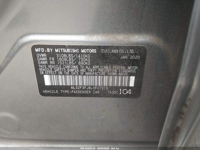 2020 MITSUBISHI MIRAGE G4 ES 9