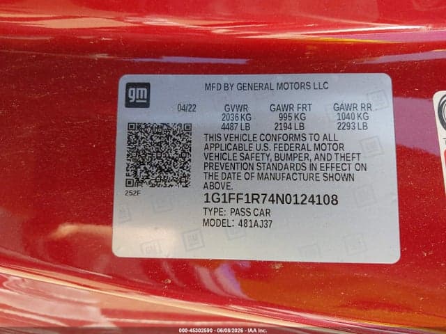 2022 CHEVROLET CAMARO RWD LT1 9