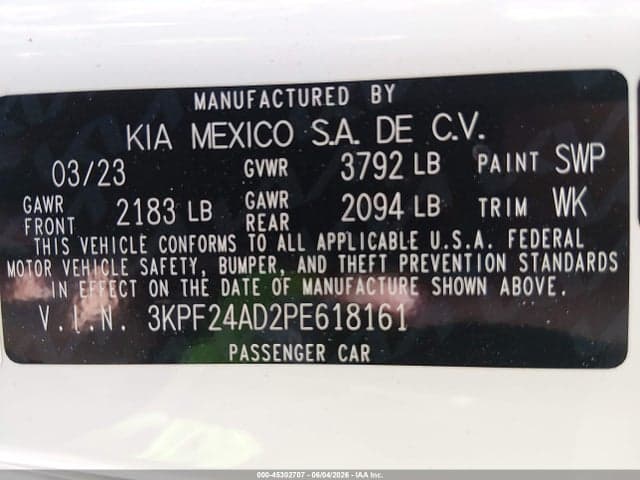 2023 KIA FORTE LXS 9