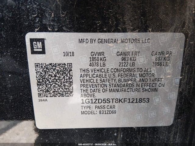 2019 CHEVROLET MALIBU LT 9