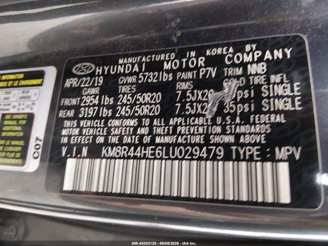 2020 HYUNDAI PALISADE SEL 9