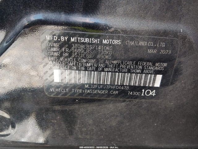 2023 MITSUBISHI MIRAGE G4 LE 9