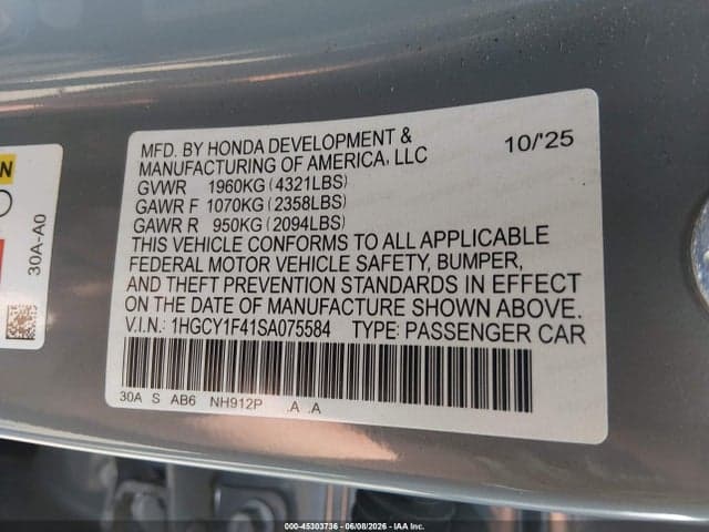 2025 HONDA ACCORD SE 9