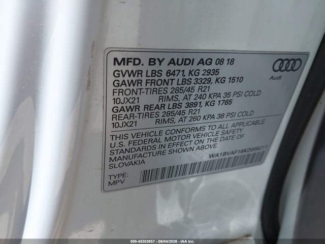 2019 AUDI Q8 55 PREMIUM 9
