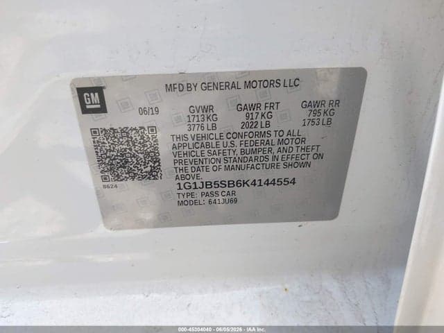 2019 CHEVROLET SONIC LS AUTO 9