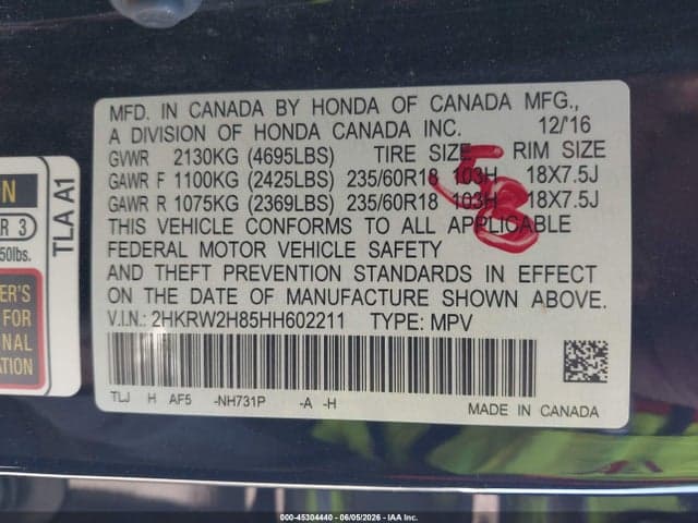 2017 HONDA CR-V EX-L/EX-L NAVI 9