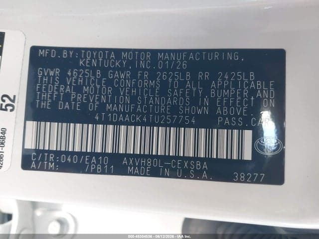 2026 TOYOTA CAMRY SE 9