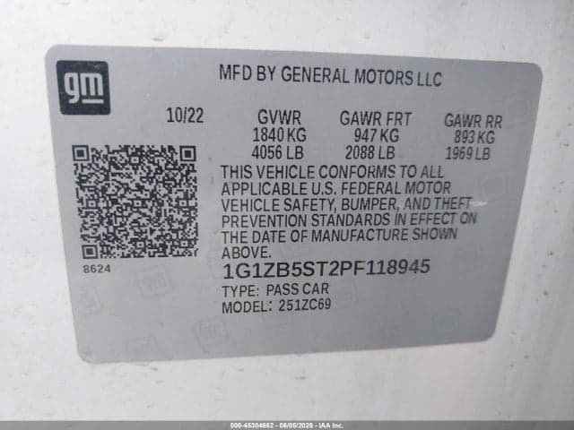 2023 CHEVROLET MALIBU FWD LS 9