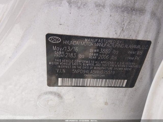2017 HYUNDAI ELANTRA ECO 9