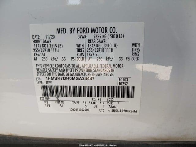 2021 FORD EXPLORER XLT 9
