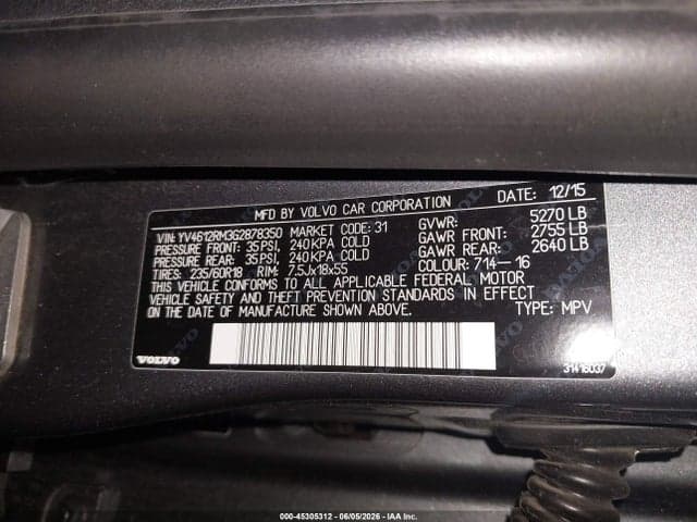 2016 VOLVO XC60 T5 9