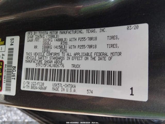 2020 TOYOTA TUNDRA SR5 9