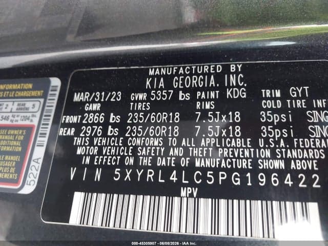 2023 KIA SORENTO S 9