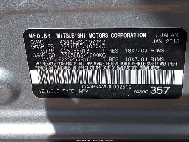 2018 MITSUBISHI OUTLANDER SPORT 2.4 SE 9