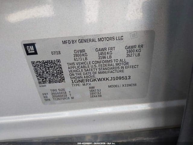 2019 CHEVROLET TRAVERSE 1LT 9