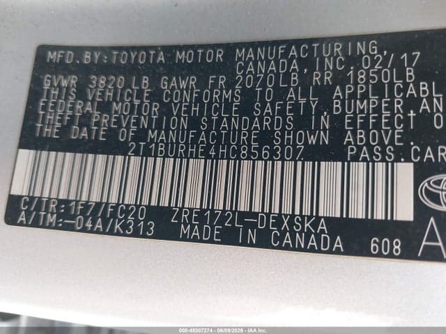 2017 TOYOTA COROLLA SE 9