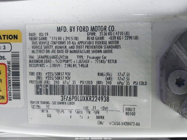 2019 FORD FUSION HYBRID SE 9