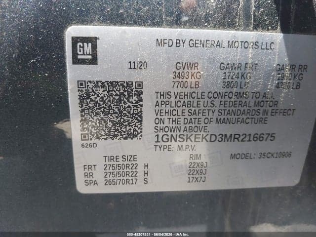 2021 CHEVROLET SUBURBAN 4WD RST 9