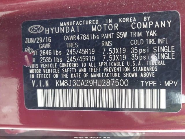 2017 HYUNDAI TUCSON LIMITED 9