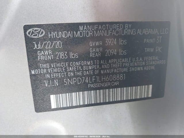 2020 HYUNDAI ELANTRA SE 9