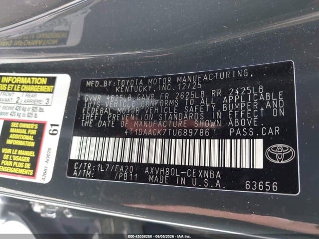 2026 TOYOTA CAMRY LE 9