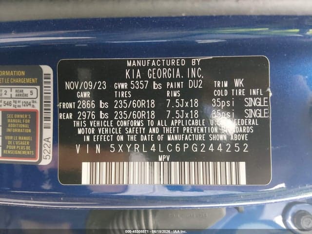 2023 KIA SORENTO S 9