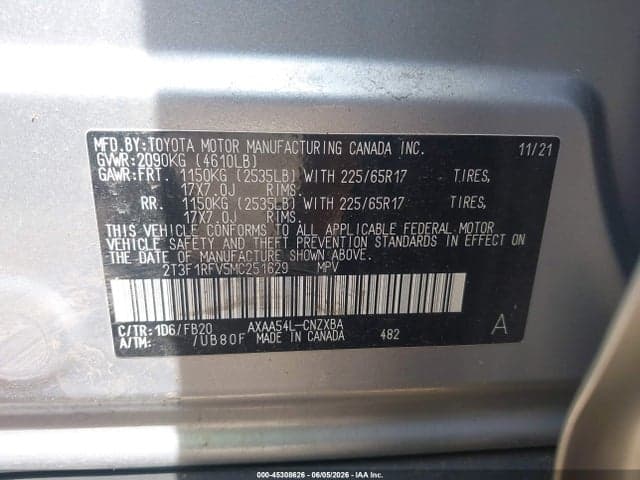 2021 TOYOTA RAV4 LE 9