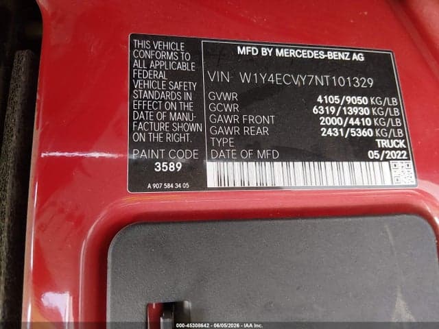 2022 MERCEDES-BENZ SPRINTER 2500 HIGH ROOF V6 9