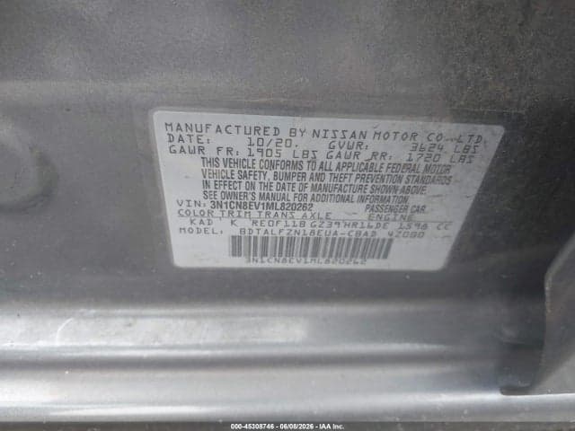 2021 NISSAN VERSA SV XTRONIC CVT 9