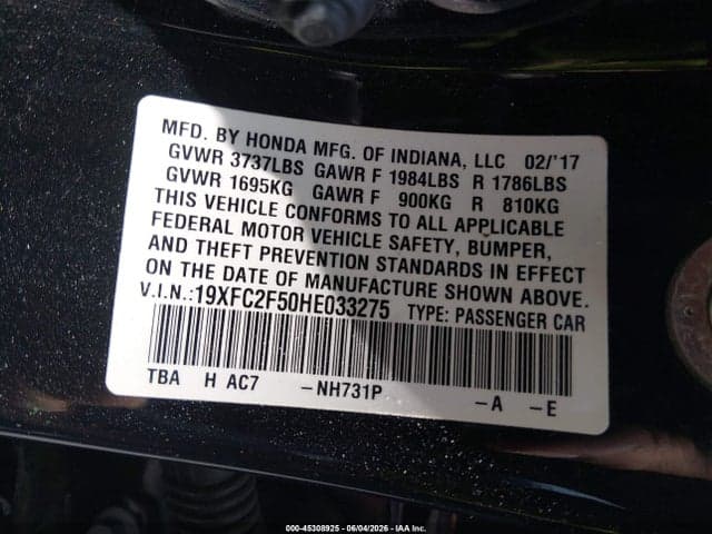 2017 HONDA CIVIC LX 9