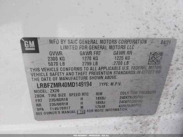 2021 BUICK ENVISION AWD PREFERRED 9
