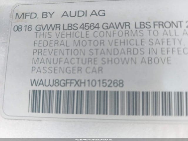 2017 AUDI A3 PREMIUM PLUS 9
