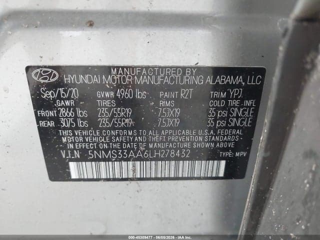 2020 HYUNDAI SANTA FE SEL 2.0T 9