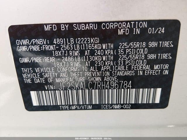2024 SUBARU FORESTER LIMITED 9