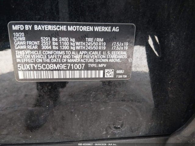 2021 BMW X3 XDRIVE30I 9