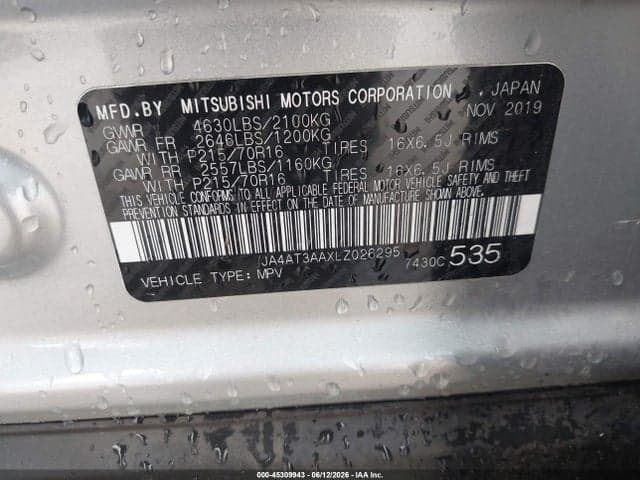 2020 MITSUBISHI ECLIPSE CROSS ES 1.5T AWC 9